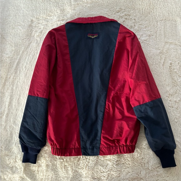VTG 90s Swingster Snap On - Red and Blue Bomber Style Windbreaker Jacket - Picture 4 of 5